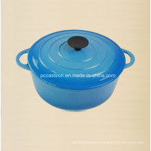 Round Enamel Cast Iron Cookware with Bakelite Knob Dia 18cm